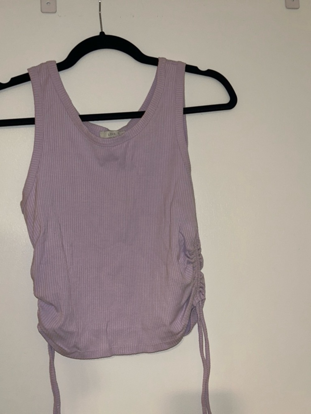 Love Tree Lavender Ribbed Tank with Side Ties